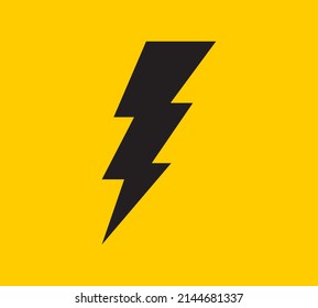 Power energy vector emblem. Electricity flash symbol. Charge or danger icon.