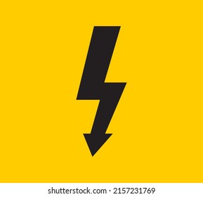 Power energy vector emblem. Electricity flash symbol. Charge or danger icon.
