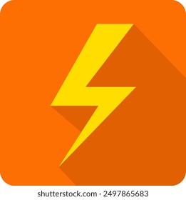 Power energy vector emblem. Electricity flash symbol. Charge or danger icon.