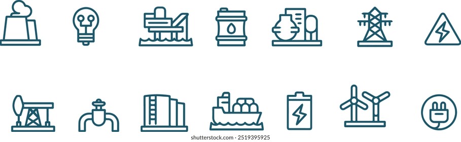 power energy vector line icon , gas icon 