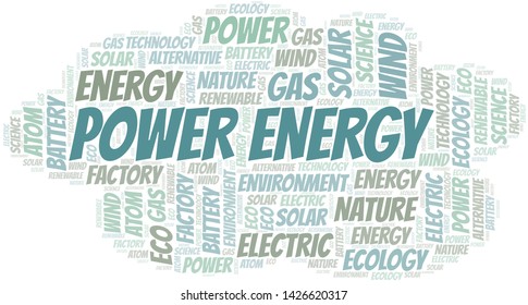 Power Energy word cloud. Wordcloud made with text only.