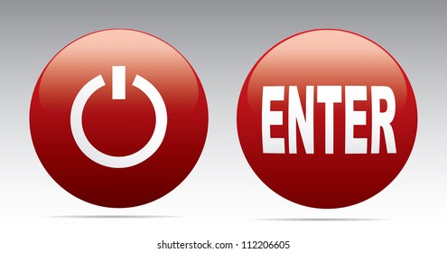 Power and enter icons. Vector