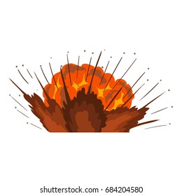 Power explosion icon, cartoon style