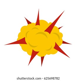 Power explosion icon flat isolated on white background vector illustration
