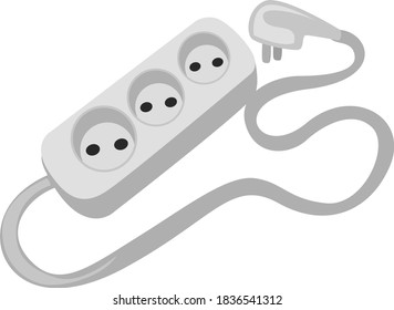 Power extension, illustration, vector on white background