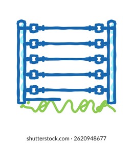 vetor de esboço de ícone de doodle de cerca de potência. sinal de cerca de potência. ilustração de símbolo isolado