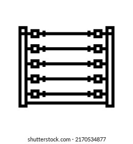 vector de icono de la línea de reja eléctrica. señal de la cerca de energía. símbolo de contorno aislado ilustración negra