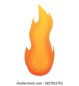 Icono de la llama del incendio. Caricatura del ícono del vector de la llama del fuego de potencia para el diseño web aislado en fondo blanco