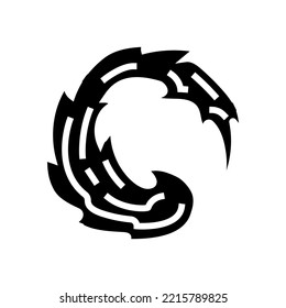 Power-Feuerglyph-Symbol-Vektorgrafik. Feuerschutzschild. einzelne Symbolillustration