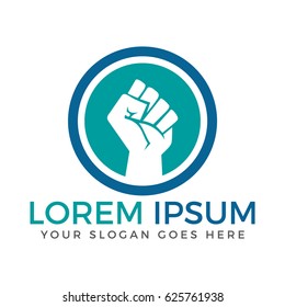 Power Fist Abstract Vector logo design.