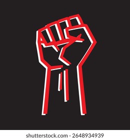 Power Fist, Clenched Fist, Protest Icon, Protest Fist, Unity Icon, Protest Symbol, Solidarity Fist, Vector Illustration Background	