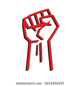 Punho de força, Punho enrugado, Ícone de protesto, Punho de protesto, Ícone de unidade, Símbolo de protesto, Punho de solidariedade, Plano de fundo de ilustração vetorial	