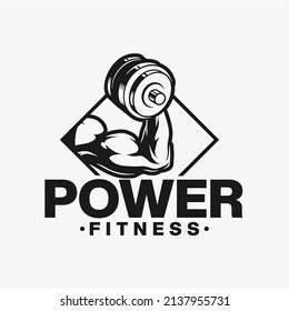 Power Fitness Gym Logo Vector