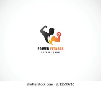 power fitness logo creative sport hobby illustration energy design gym club