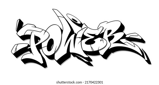 Power font in graffiti style. Vector illustration.