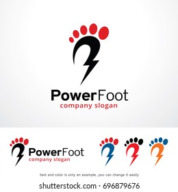 Power Foot Logo Template Design Vector, Emblem, Design Concept, Creative Symbol, Icon