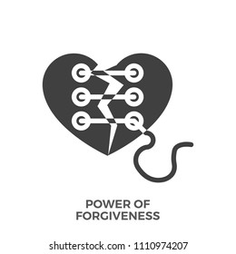 Power of Forgiveness Glyph Vector Icon Isolated on the White Background.