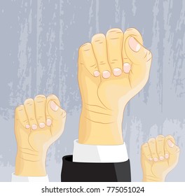 Power and freedom expression, fist vector