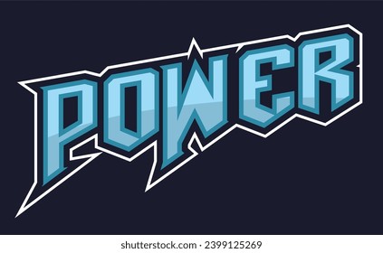 Power gaming logo with blue background