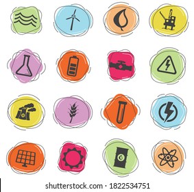 Power generation color vector icons for web and user interface