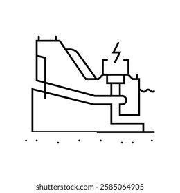 power generation hydroelectric line icon vector. power generation hydroelectric sign. isolated contour symbol black illustration