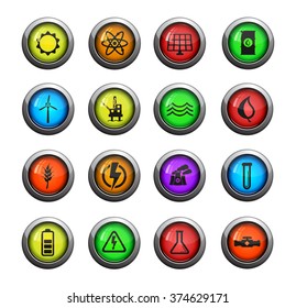 Power generation icons set for web sites and user interface