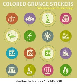 Power generation industry icons for user interface design