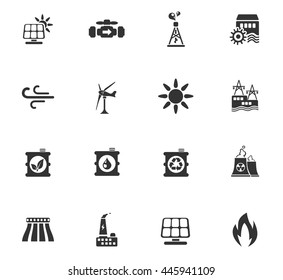Power generation industry icons for user interface design