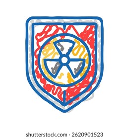 geração de energia nuclear doodle ícone esboço vetor. geração de energia nuclear sinal de energia. símbolo isolado ilustração