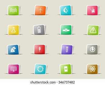 Power generation paper icons for web