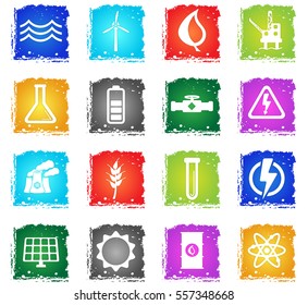 Power generation simply symbol in grunge style for user interface design
