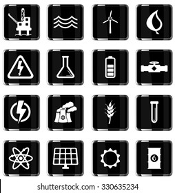 Power generation simply vector icon set