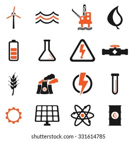 Power generation simply vector icon set