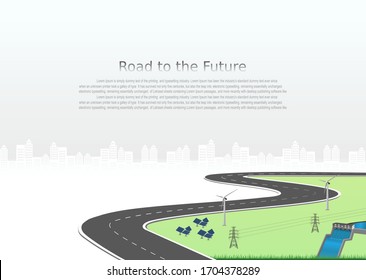Power generation system renewable Clean energy from nature, such as wind, solar, water energy, can be used to produce electricity.Vector template infographic Timeline of business operations with flags