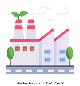 Unidad de generación de energía, torre de refrigeración para vector de icono de energía nuclear 

