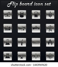 power generation vector flip mechanical icons for user interface design