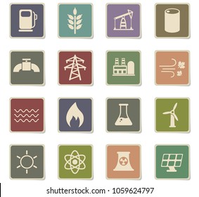 power generation vector icons for web and user interface design