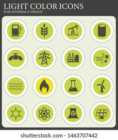 power generation vector icons for web and user interface design