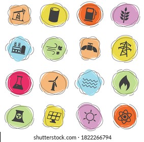 iconos vectoriales de generación de energía para diseño de interfaz web y de usuario