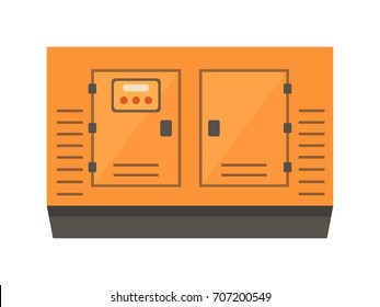 Power generator isolated on white background, flat style vector illustration.