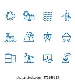 Power generator line icons