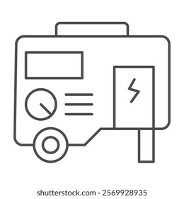 Power generator thinline icon, editable vector icon, pixel perfect, illustrator ai file 