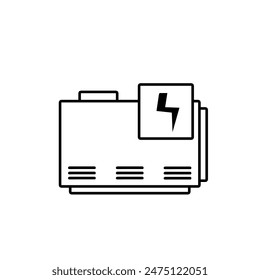 Power generator vector icon isolated on white background. 