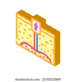 power geothermal energy isometric icon vector. power geothermal energy sign. isolated symbol illustration