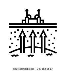 power geothermal energy line icon vector. power geothermal energy sign. isolated contour symbol black illustration