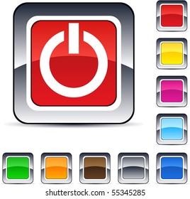 Power glossy square web buttons.