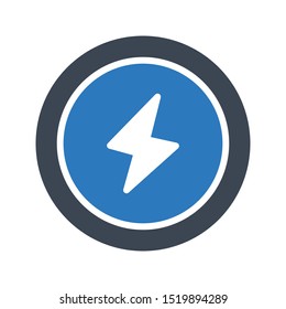 power glyph colour vector icon