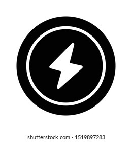 power glyph flat vector icon