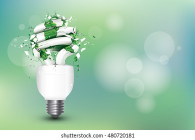 Power of Green Energy Concept Illustration with Light Bulb 