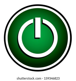 Power green round icon